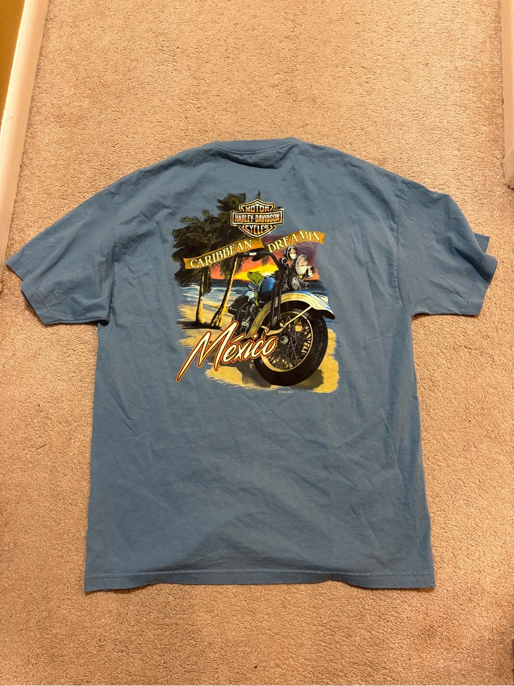 Harley-Davidson Blue 'Caribbean Dreamin' Mexico' Graphic Tee